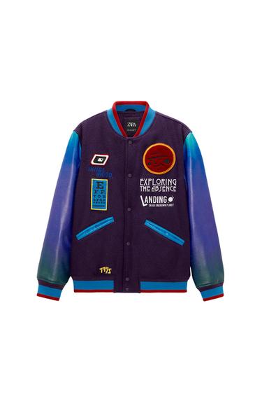 BOMBER JACKET WITH CONTRAST PATCHES