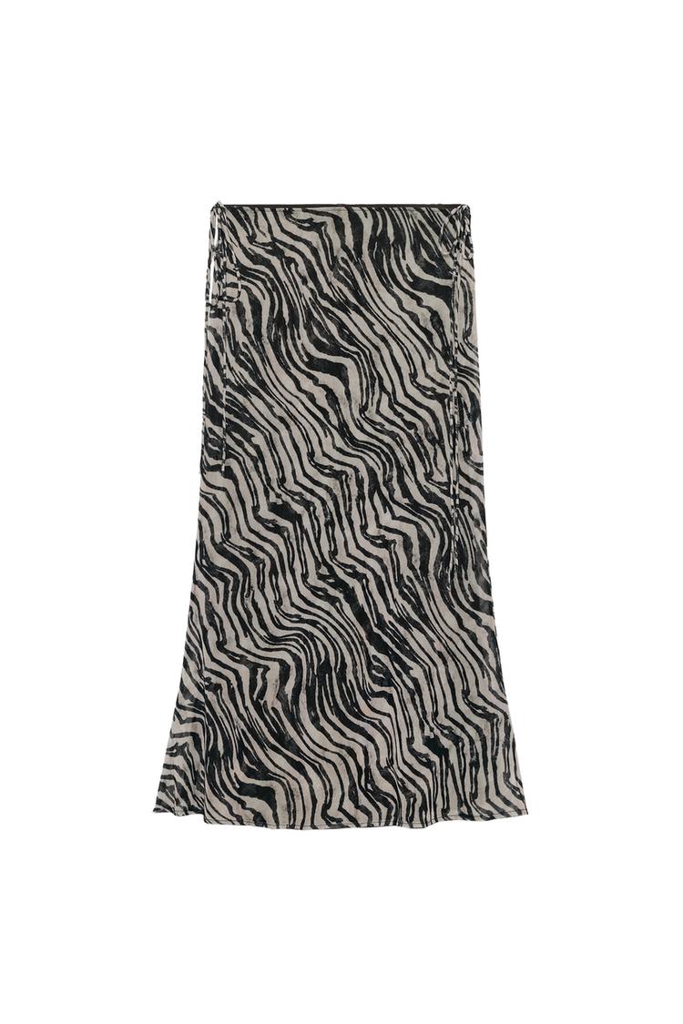 FALDA MIDI LAZADAS ESTAMPADO ANIMAL