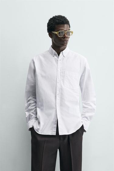 Zara REGULAR FIT OXFORD SHIRT - White