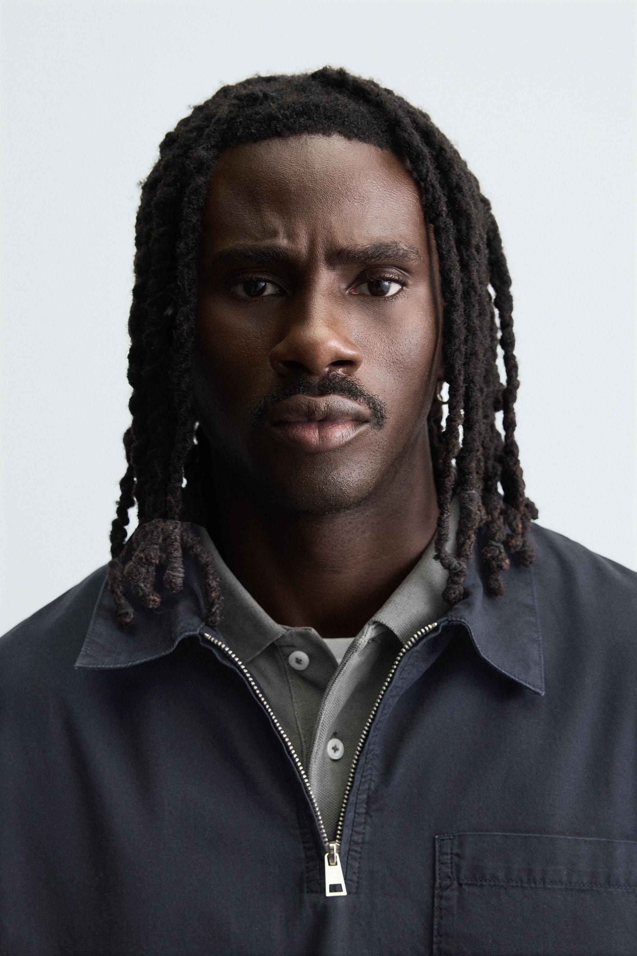 DENIM ZIP-UP POLO SHIRT - Blue | ZARA United States