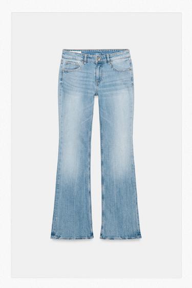 Zara TRF LOW RISE BOOTCUT JEANS - Light blue