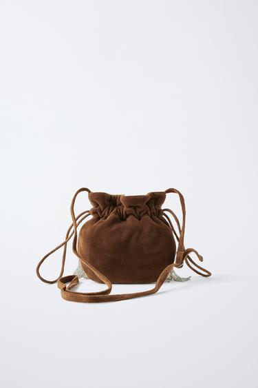 BEADED CROSSBODY BAG - Brown by Zara - Image 4