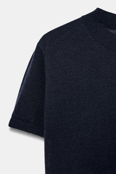 TOP EN MAILLE AVEC LAINE - Bleu marine de Zara - Image 7