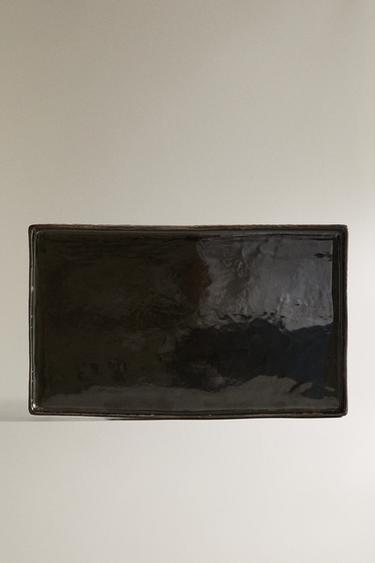 Zara BLACK CERAMIC TRAY - Black - Image 0