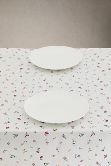 FLORAL PRINT COTTON TABLECLOTH - White by Zara - Image 1