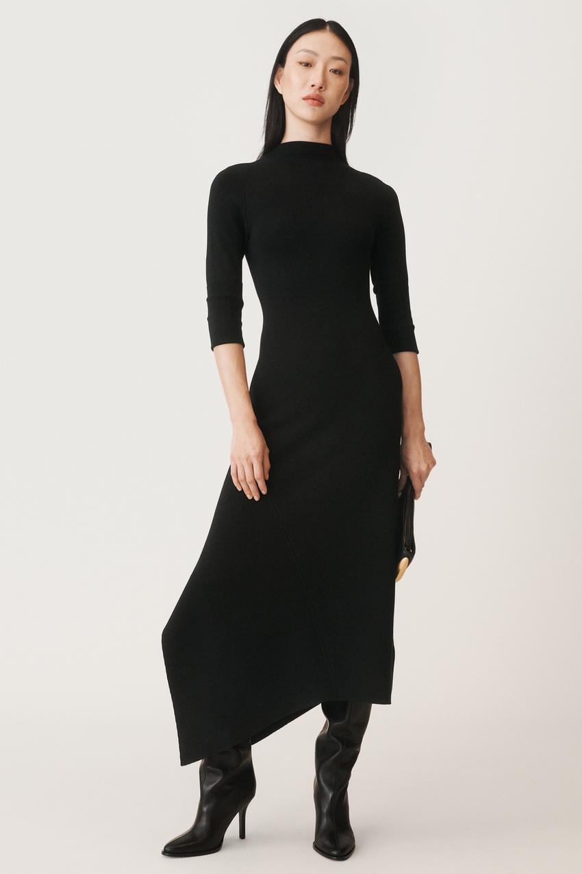 WOOL BLEND ASYMMETRIC DRESS 50TH ANNIVERSARY - Black | ZARA New Zealand WOOL BLEND ASYMMETRIC DRESS 50TH ANNIVERSARY - Black | ZARA New Zealand