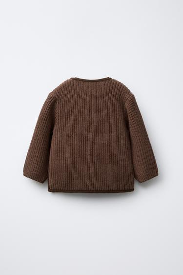 COMBINED KNIT QUILTED JACKET - Chocolate by Zara - Image 1