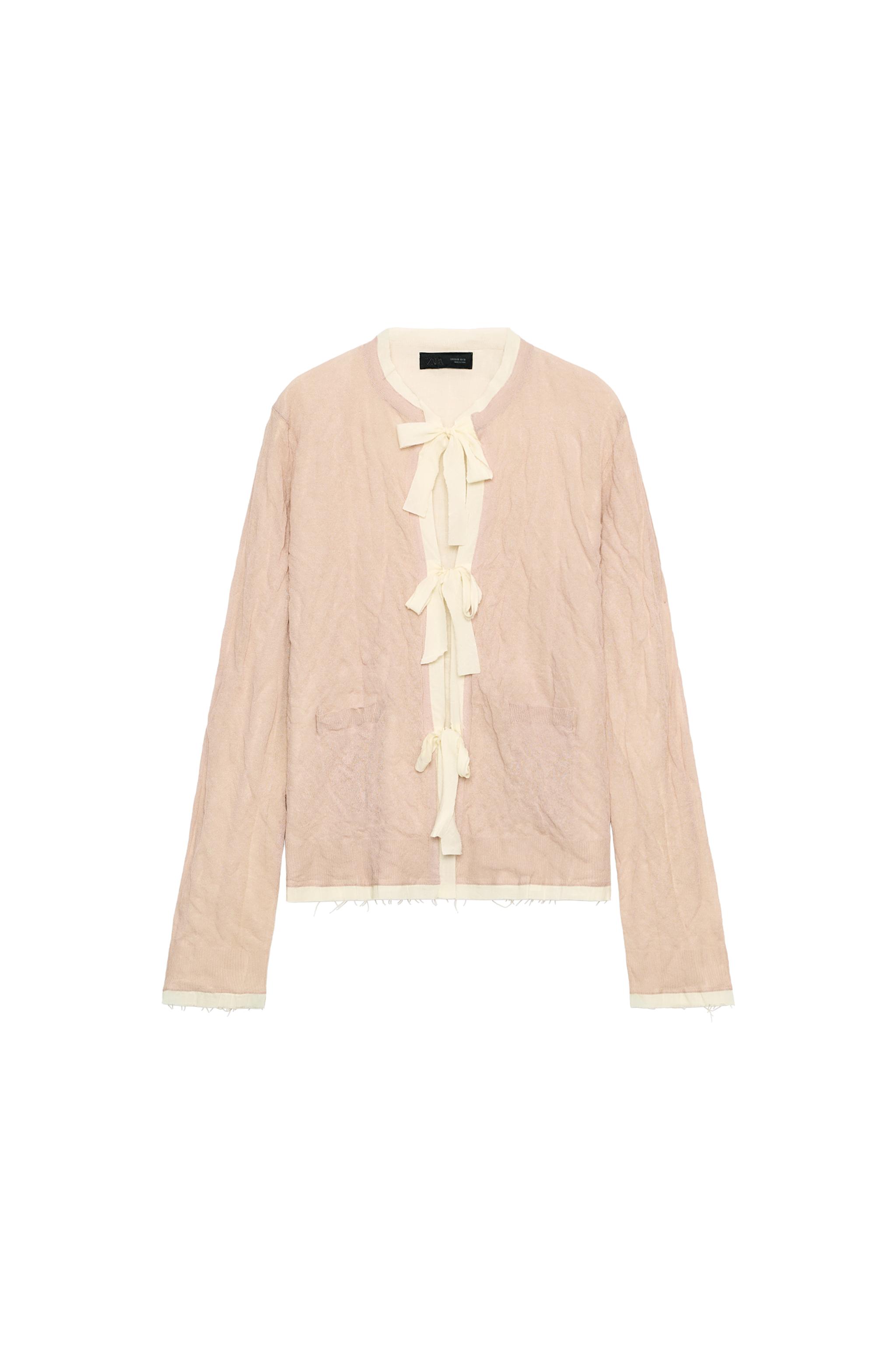 zara — GIACCA IN MAGLIA CON FIOCCHI