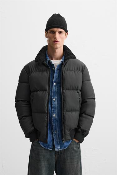 BLOUSON MATELASSÉ EFFET GOMME - Noir de Zara