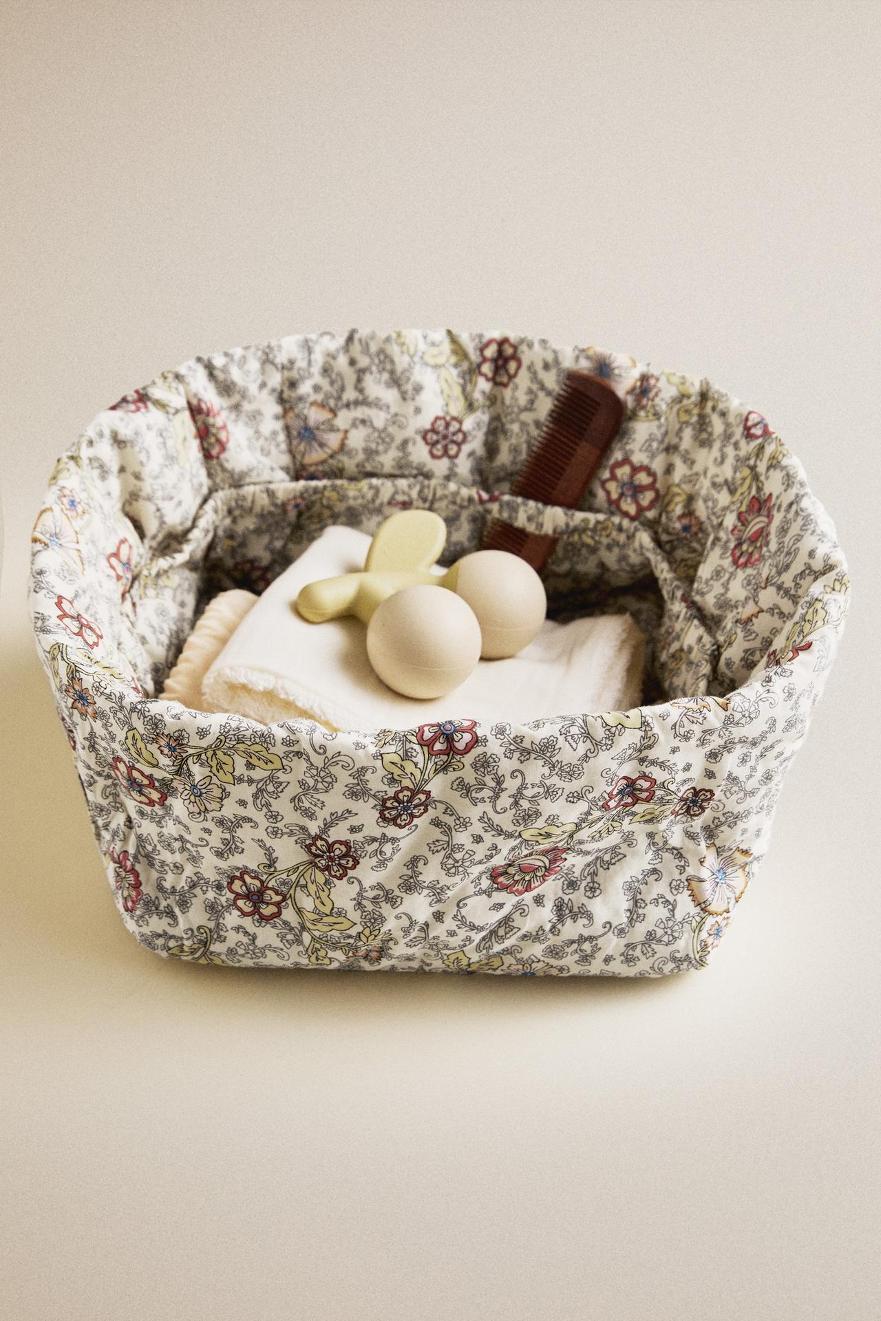 FLORAL BABY ORGANISER — Light beige