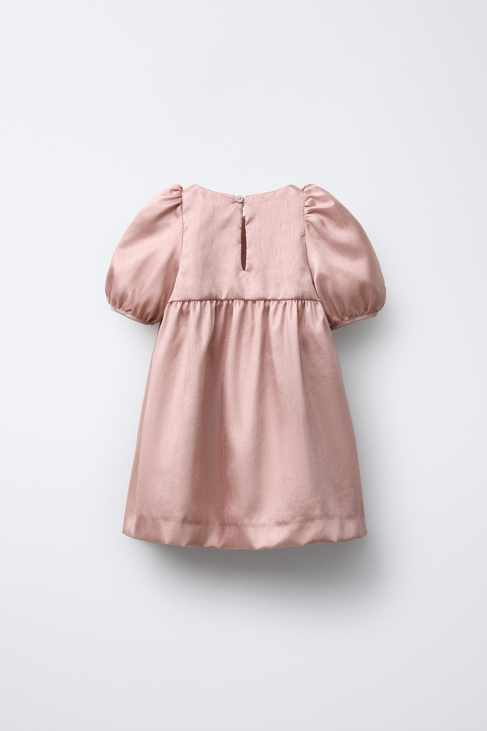 SHINY BALLOON SLEEVE DRESS