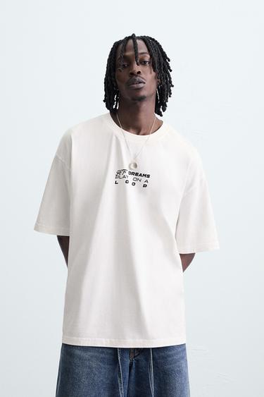 PRINTED GRAPHIC T-SHIRT - White by Zara