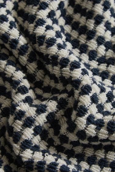 SERVIETTE DE BAIN TEXTURÉE COTON - Bleu marine de Zara