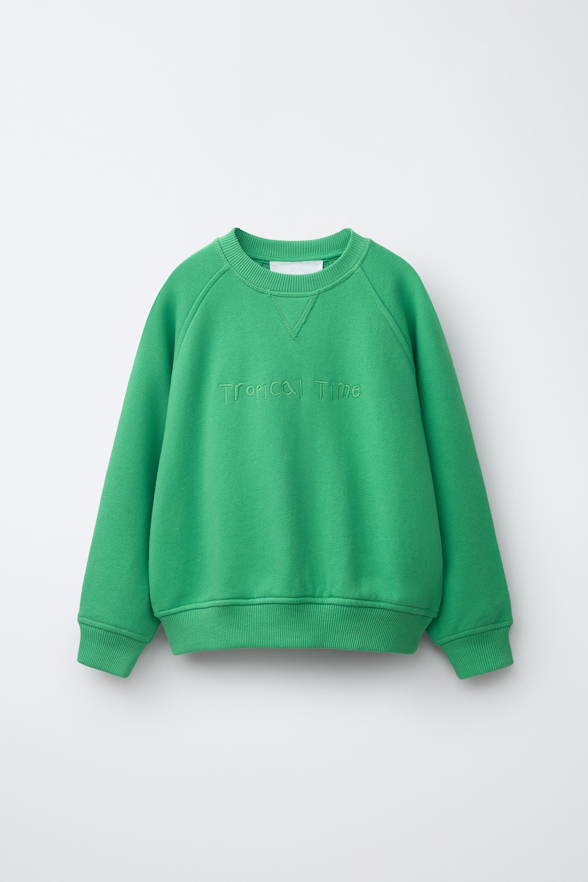 ラグランスリーブスウェットシャツ - グリーン | ZARA Japan / 日本