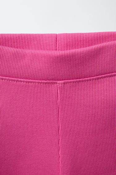 ENSEMBLE DE JOGGING T-SHIRT LACETS ET LEGGING CÔTELÉ CYCLISTE - Fuchsia de Zara - Image 4