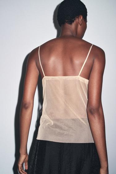 TOP STYLE LINGERIE BRODÉ - Doré de Zara - Image 2