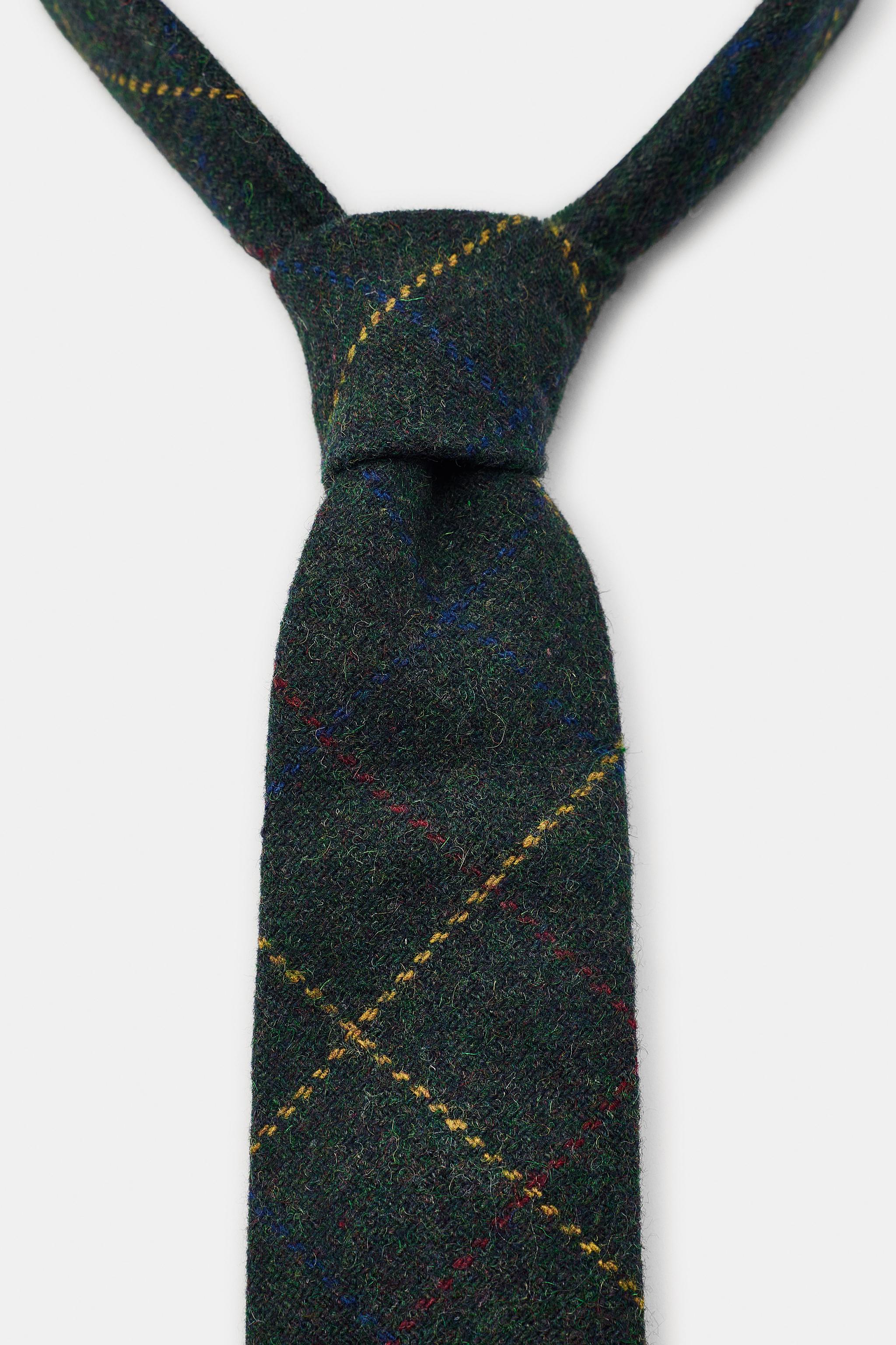 WOOL-BLEND PLAID TIE