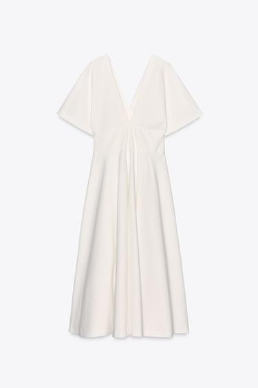 ZW COLLECTION MIDI BUTTON DRESS - White by Zara - Image 6