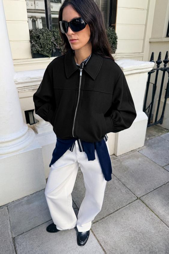 SOFT ZIP-UP JACKET - Black by Zara - Image 0