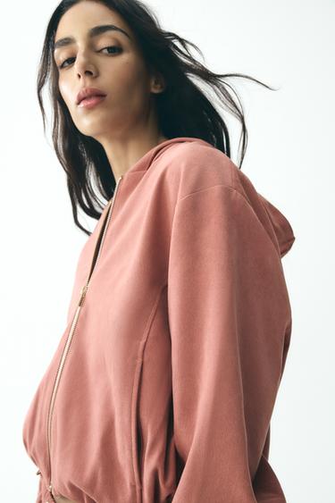 Zara HOODED JACKET - Pink