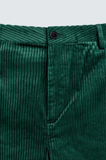 PANTALON RELAXED FIT EN VELOURS CÔTELÉ - VERT de Zara - Image 8