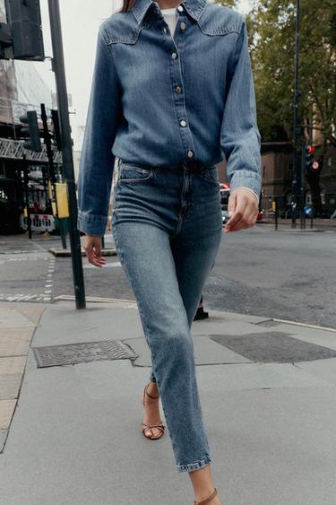 Z1975 FLUID DENIM SHIRT - Mid-blue by Zara - Image 2