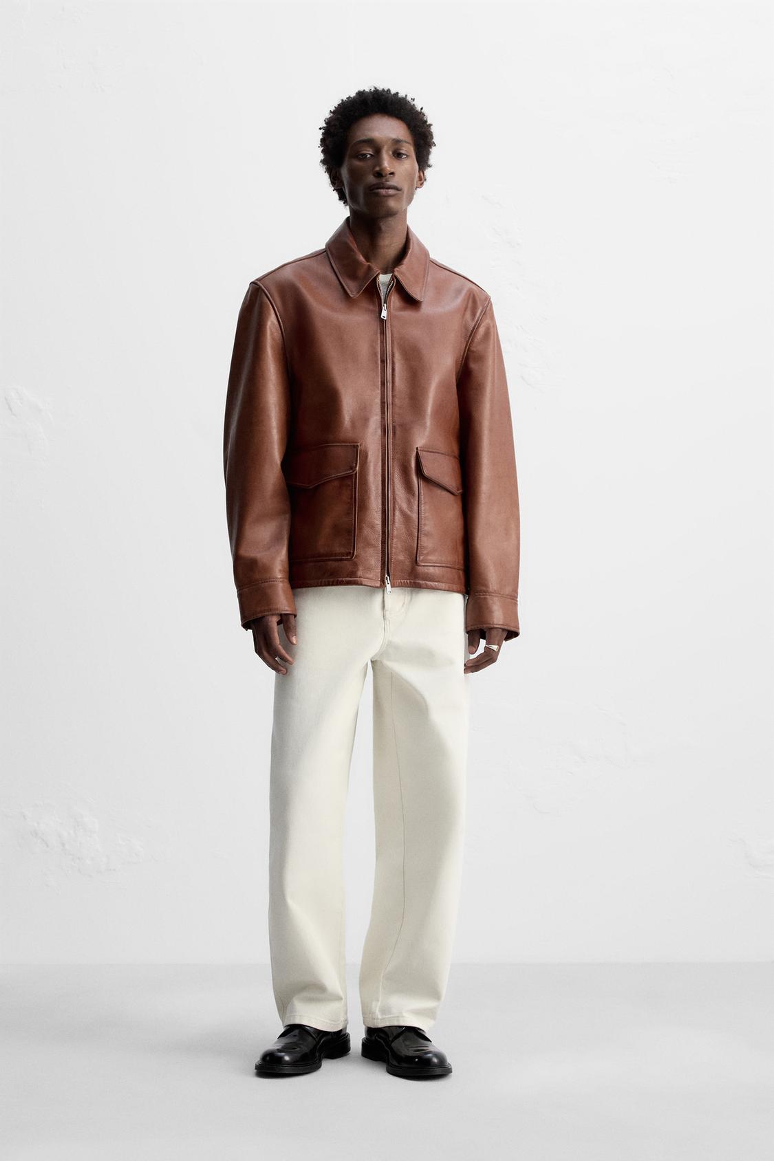 ВЫСТИРАННАЯ КОЖАНАЯ КУРТКА ZARA