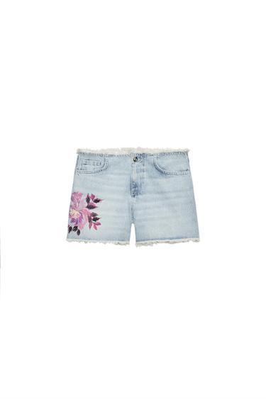 SHORTS Z1975 DESFLECADO DENIM - Azul claro de Zara