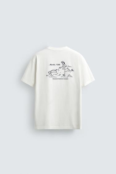 CONTRAST PRINT T-SHIRT - Light beige by Zara - Image 8