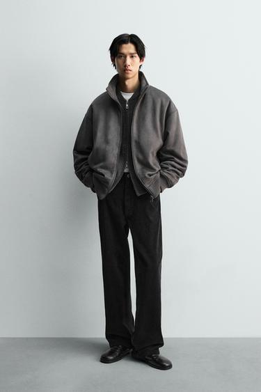 FAUX SUEDE JACKET - Anthracite grey by Zara