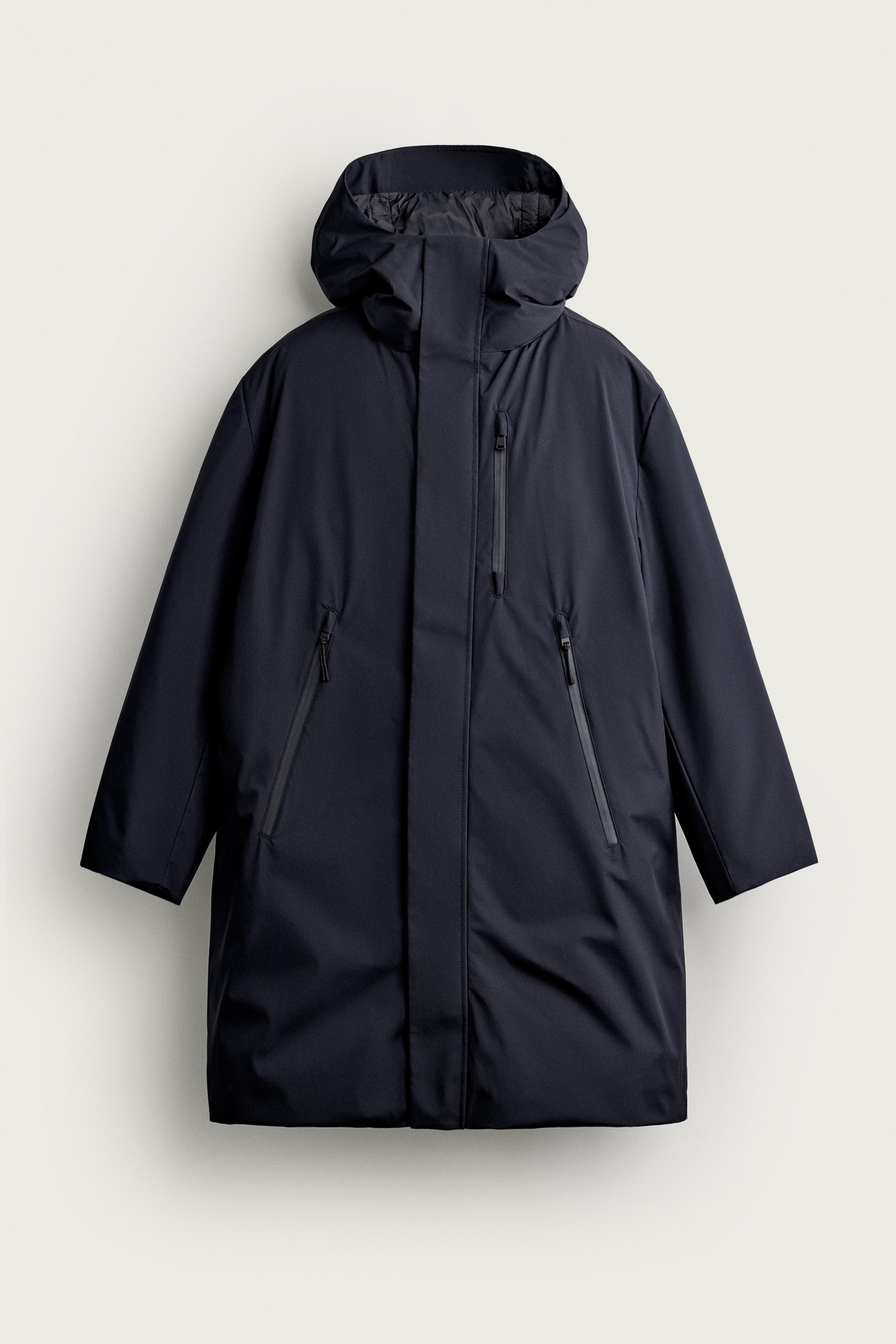 フード 撥水加工入り テクニカル パーカ - ネイビーブルー | ZARA