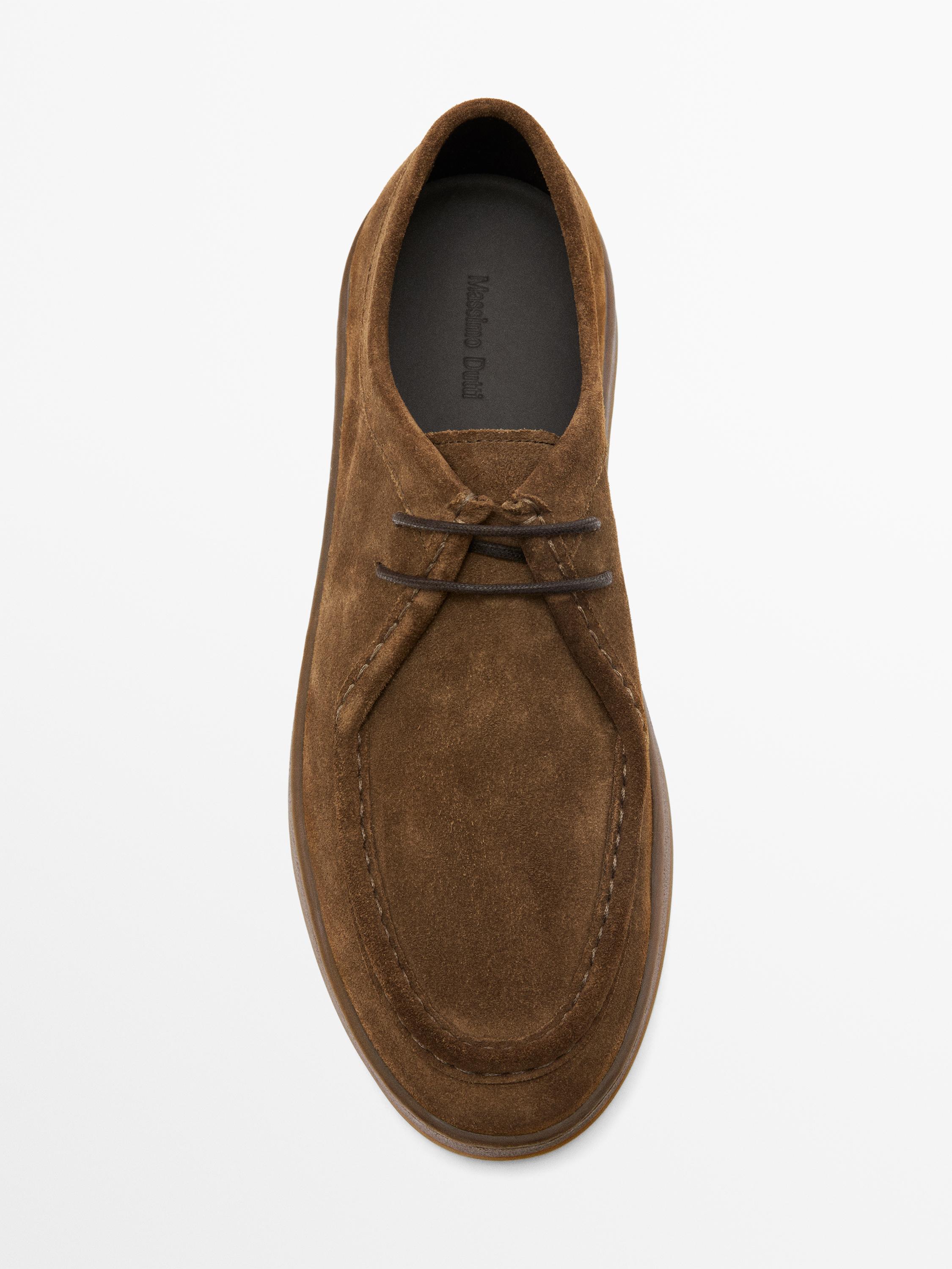 Chaussures en cuir à semelle épaisse et bord mocassin