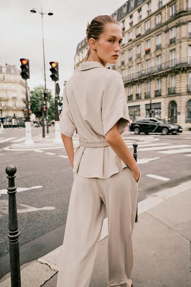 SAFARI SHIRT WITH BELT - Sand by Zara - Image 3