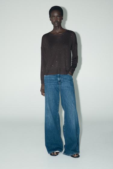 SPARKLY KNIT SWEATER - Chocolate by Zara - Image 0