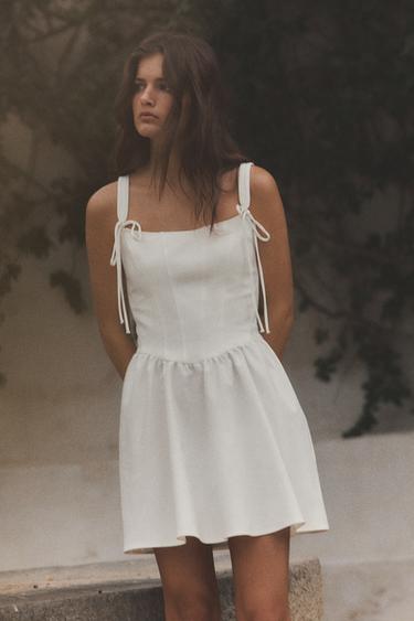 CORSETRY-INSPIRED VOLUME DRESS - White by Zara