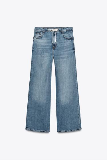 Zara RELAXED MID WAIST JEANS ZW COLLECTION - Blue