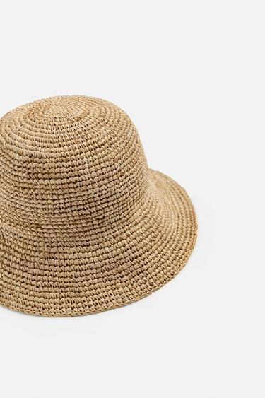 RAFFIA BUCKET HAT - Light beige by Zara - Image 4