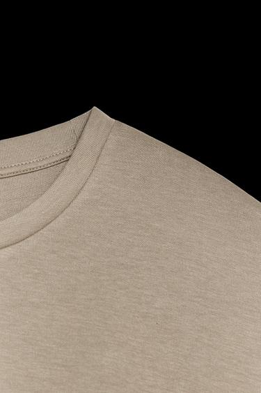 VERWASCHENES T-SHIRT MIT INTERLOCK - Nerzfarben von Zara