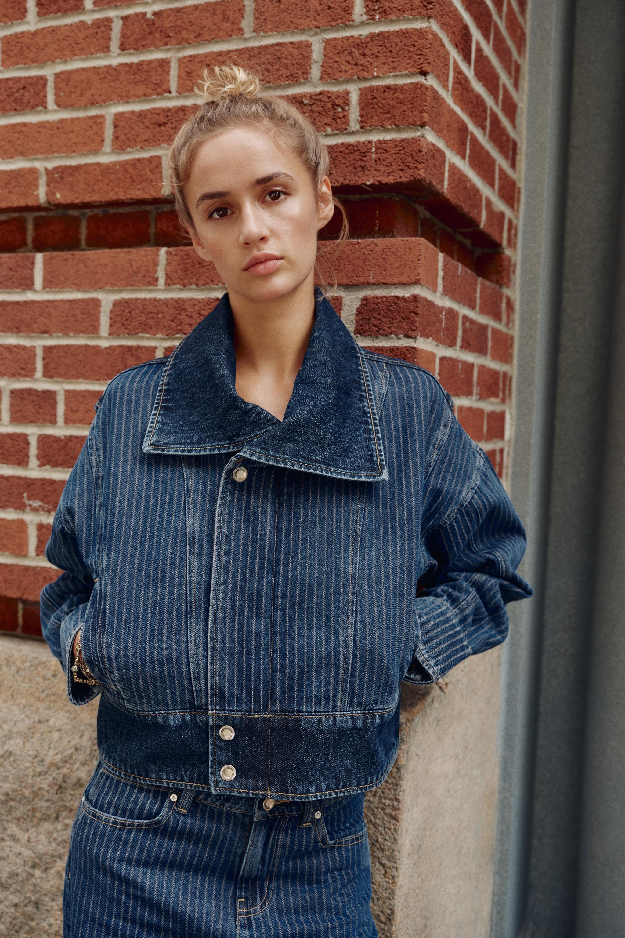 Zara Z1975 ÇİZGİLİ DENIM CEKET görsel 2