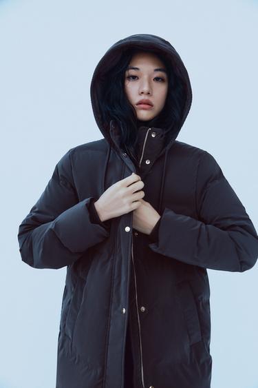 SEMI-LONG RUBBERISED WINDPROOF ANORAK - Brown by Zara