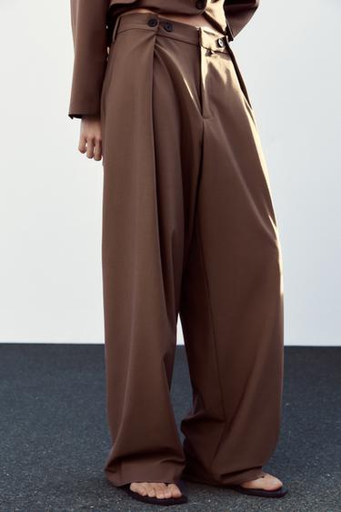 PANTALONI CINTURA MULTIPOSIZIONE - Visone chiaro di Zara