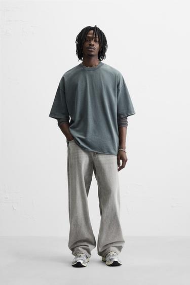ウォッシュ加工リラックスフィットスウェットシャツウォッシュ群青色Zaraのウォッシュ加工リラックスフィットスウェットシャツ - ウォッシュ群青色 