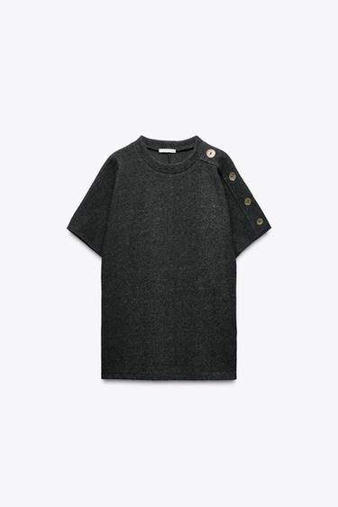 SOFT BUTTON TOP - Grey marl by Zara - Image 0