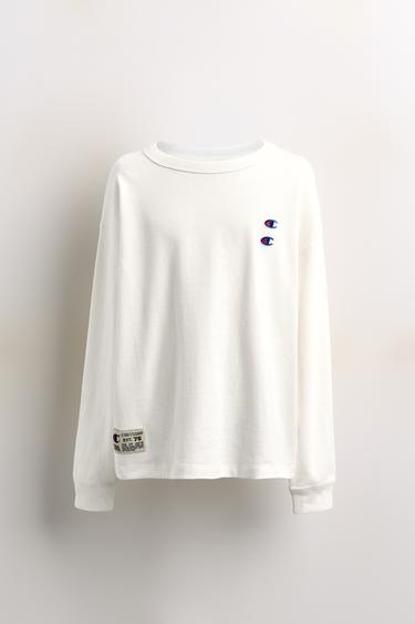 Zara CHAMPION ® X ZARA PATCH T-SHIRT - White