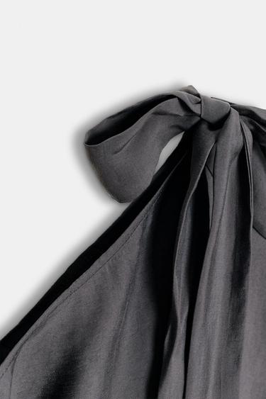 BLOUSE OUVERTURE ÉPAULE ET NŒUD - Bleu / Gris de Zara - Image 6