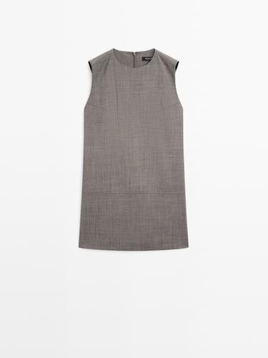 Vestido corto melange - Gris de Zara - Imagen 0
