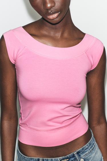 TOP COL BATEAU - Rose craie de Zara - Image 2