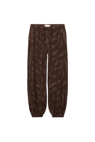 METALLIC THREAD SEQUIN SAROUEL TROUSERS