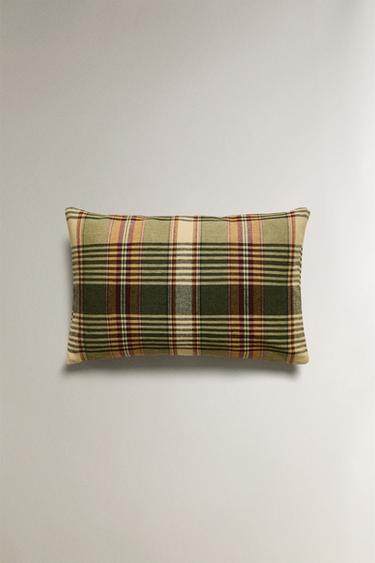CHECK CUSHION COVER - Green by Zara - Image 3