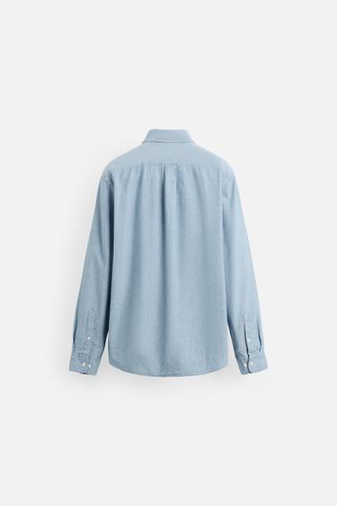 CHEMISE STRUCTURE CHAMBRAY - Bleu clair de Zara - Image 7
